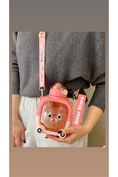 Store Motivational Teddy Bear Water Bottle Children's Water Bottle 1000 ml Sticker