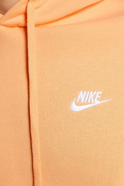 Nike Sportswear Hoodie Fleece Şardonlu Kapüşonlu Bol Kesim Sweatshirt Kavun