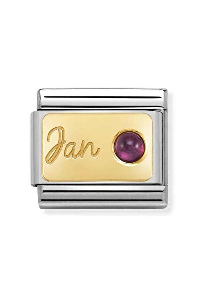 NOMİNATİON Composable Classic Dekoratif Link - Ay Taşları - Ocak Garnet - 18k...