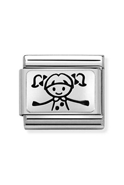 NOMİNATİON Composable Classic Oxydısed Plates 2 In Steel And 925 Silver (49_g...