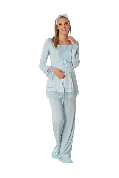 Mecit Pijama Set de pijama de maternitate subțire cu fustă din dantelă