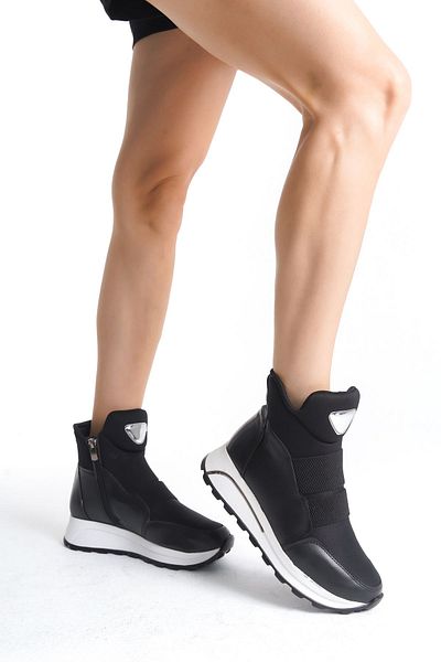 Shoesers Γυναικείες αθλητικές μπότες ειδικής σχεδίασης - Χοντρή σόλα και λεπτομέρεια με φερμουάρ