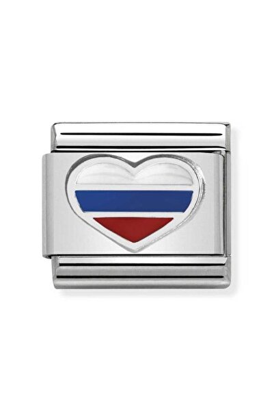 NOMİNATİON Çelik, Emaye Ve 925 Sterlıng Silver Heart Rusya'da Composable Klas...