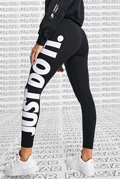 Nike Sportswear High Rise Printed Leggings Cotton Pamuklu Baskılı Yüksek Belli Tayt Siyah