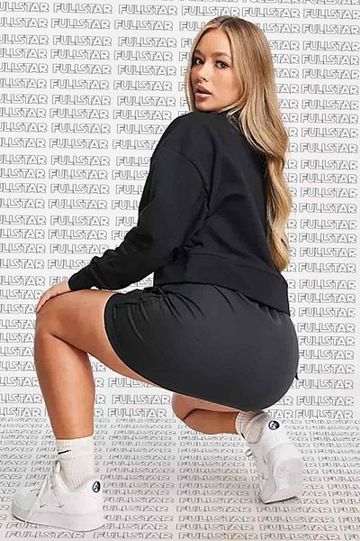 Nike Dri Fit Fleece Training Loose Fit Crop Sweat Hanorac negru cu croiala largi