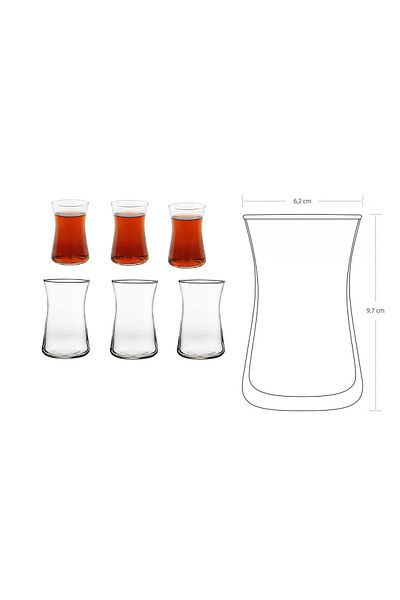 Paşabahçe 12 Piece Delightful Saddle Tea Set - P54361 + P42361