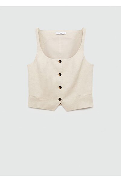 MANGO Woman Μπλούζα με βαμβακερά κουμπιά