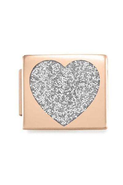 NOMİNATİON Composable Glam - Link - Kalp, gümüş parıltı