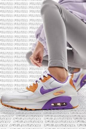 Nike Air Max 90 Ltr Gs Leather Sneaker Hakiki Deri Gunluk Spor Ayakkab Beyaz Mor Fiyat Yorumlar Trendyol