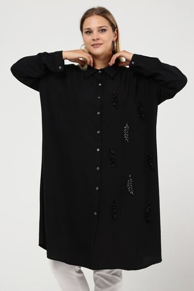 Seçkin Büyük Beden Kadın Büyük Beden El Işçiliği Özel Gömlek