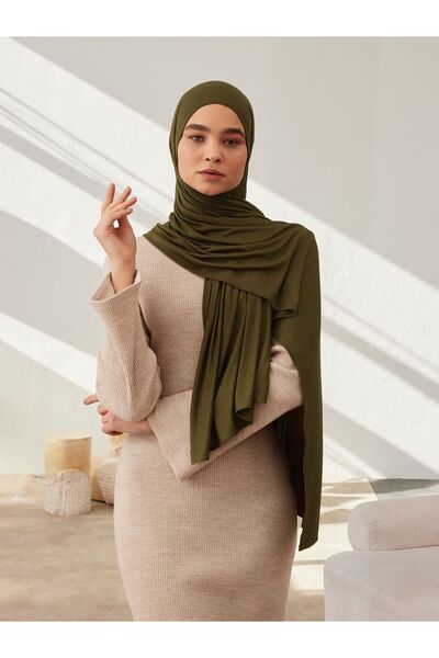 Femple Modest Σάλι Τζέρσεϊ Premium Dark Olive Green - Hijab 180x70 cm
