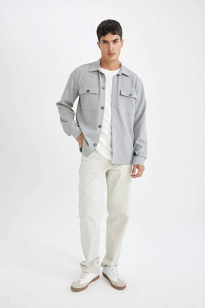 DeFacto Πουκάμισο Polo Neck Regular Fit Twill - DFC