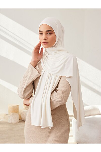 Femple Modest Premium Small Jersey Shawl - Ivory Χρώμα, 150x50 cm Hijab