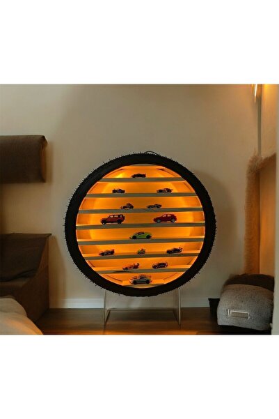 MASA Adaptörlü Bisiklet Tekeri Raf Ledli,araba Rafı,çocuk Odası ,genç Odası Araba Düzenleyici Dekoratif