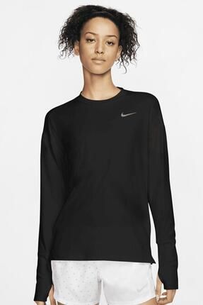 Nike Dri Fit Element Women s Running Sweat Uzun Kollu Ko u Antrenman Ustu Siyah Fiyat Yorumlar Trendyol