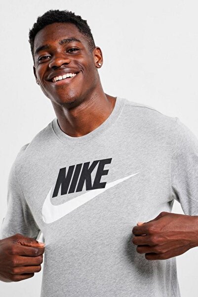 Nike Sportswear Futura Swoosh Logo Tee t Shirt Unisex Printed T-Shirt Gray