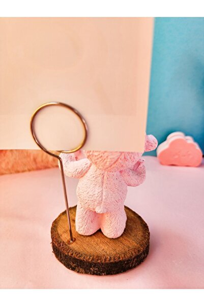 Rota Hediyelik Cute Pink Bear Note Holder I Love You Note Holder Photo Holder Office Decor Valentines Day Gift