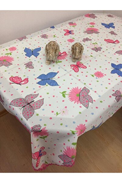 CLK Home 150x150cm El Örgüsü Dantelli Dertsiz Sofra Bezi / Masa Örtüsü