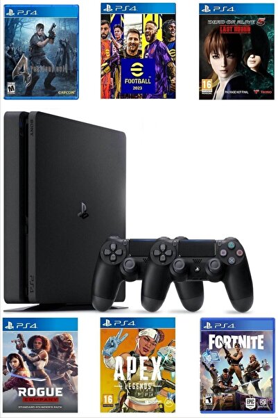 Sony Playstation 4 Slim Kasa 500 Gb+yenilenmiş+2. Ps4 Kol + 15 Dijital Oyun