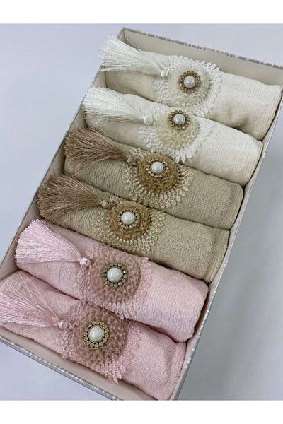 AYHANHOME Pachet de 6 ciucuri 3D de perle de catifea 30x50 prosoape de bucătărie cu zestre în cutie