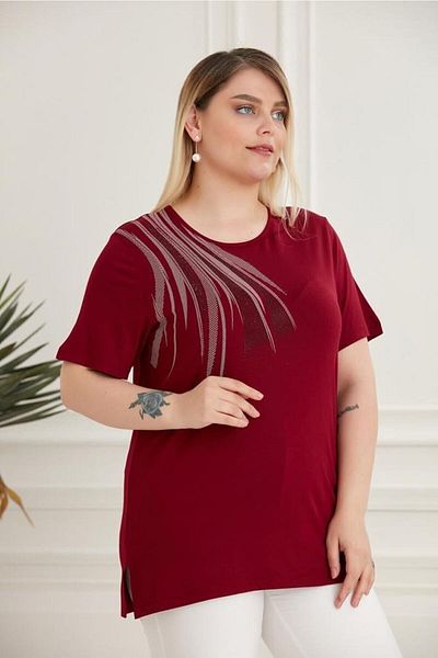 FOR ESRA BIG TREND Tricou cu mânecă scurtă, elastic, din viscoză, cu un singur umăr