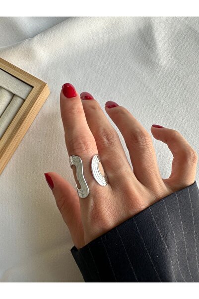 ringbox Gümüş Renk Vintage Desenli Sarmal Yüzük