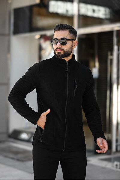 Butik Men's Black Fleece - Full Zip, 3 Pockets