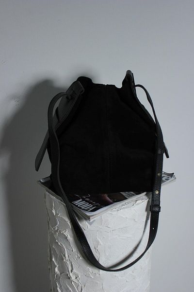 Bsrastore Piele de piele intoarsa neagra - Geanta Desa cu catelus