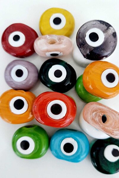 ella'nın çarşısı 50 τεμάχια μικτών χρωμάτων Danagöz Glass Evil Eye Beads 2,5 ...