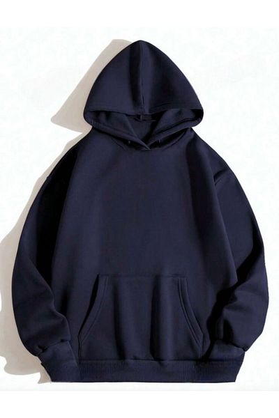 BYMEER Тъмносин суитшърт с качулка Oversize
