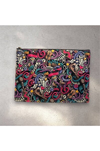 Herşey Nota Цветна чанта тип портфейл с мотив музикални ноти