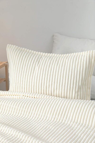 Alya Home Merinos Modern Line 3 Piece Blanket Set Bone