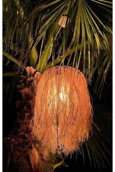 retro home design Wicker Tassel Chandelier Raffia Bohemian Chandelier Winter Garden Space Design
