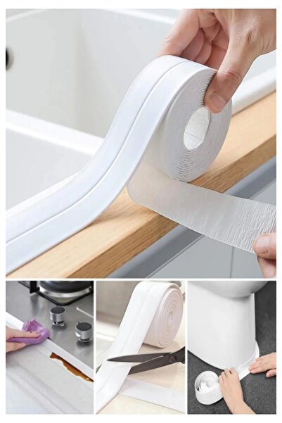 Arus 3.2 M Banyo Küvet Mutfak Lavabo Beyaz Su Sızdırmaz Bant Su Geçirmez Kena...