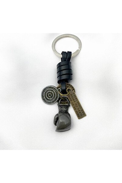 Herşey Nota Boks Eldiveni Metal Deri Anahtarlık