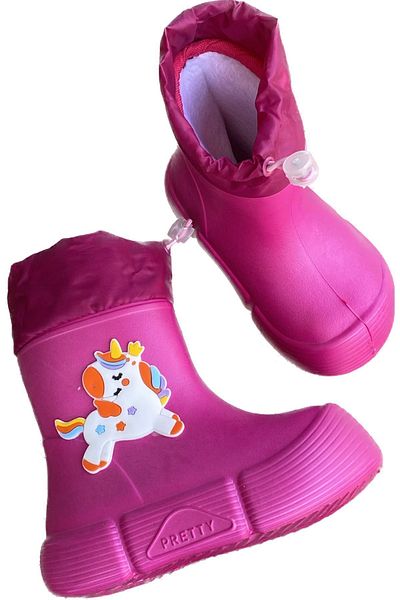 Sonimix Girl's colorful light waterproof fleece inside rain snow boots