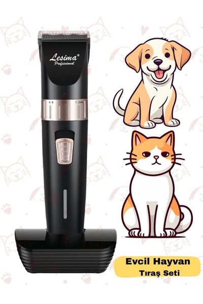 Lesima Ls-1000 Sessiz Kedi Köpek Tıraş Seti Pet Evcil Hayvan Tüy Kesme Tıraş Makinesi
