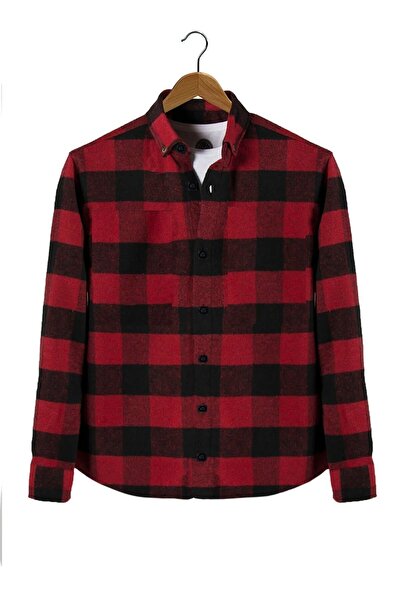 YNGMENCLASS Nagy méretű, túlméretezett kockás favágó ing