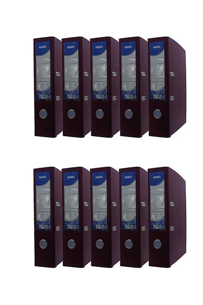 Noki Large Plastic Folder (56411-090) Claret Red 10 Pack