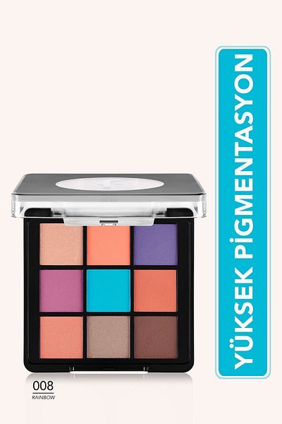 Flormar Matte & Shimmer Creamy Eyeshadow Palette - Eye Shadow Palette - 008 Rainbow- 8682536050906