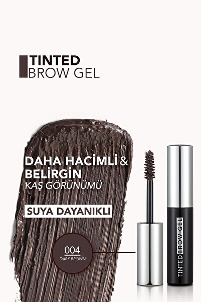 Flormar Sudan Etkilenmeyen Kaş Maskarası (KOYU KAHVE) - Tinted Brow Gel - 004 Dark Brown - 8682536034784