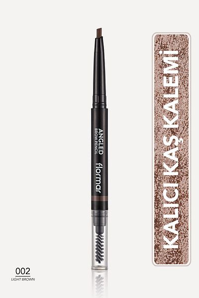 Flormar Angled Eyebrow Pencil and Eyebrow Brush (light Brown) - Angled Brow Pencil - 002 Light Brown -8690604572045