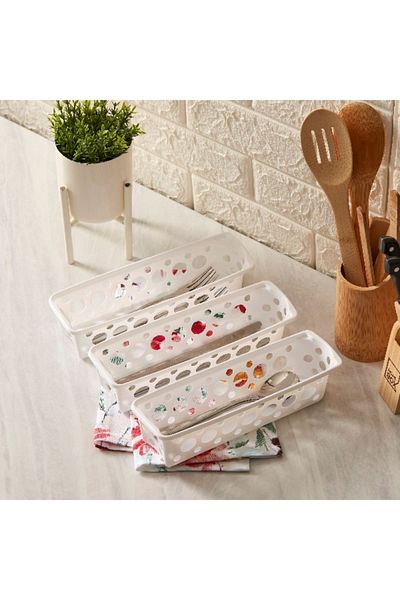 Home Box مجموعة سلة سبيكترا متعددة الاستخدامات، مكونة من 3 قطع - 25×7×7 سم