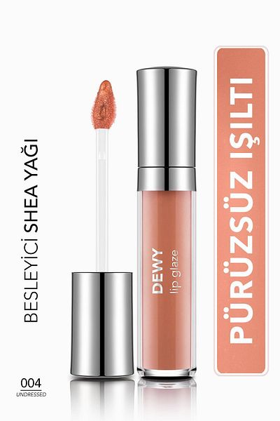 Flormar Dewy Lip Glaze Nourishing and Lip Gloss - 004 Undressed