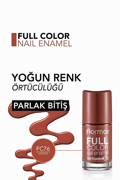 Flormar Yoğun Pigmentli Parlak Oje - Full Color Nail Enamel - Fc76 Vintage - 8690604612741