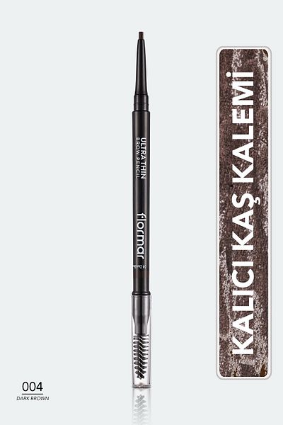 Flormar Ultra Thin Eyebrow Pencil and Brush - 004 Black Brown -8690604572137