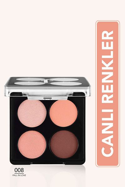 Flormar Pink-Brown Matte & Luminous Eyeshadow Palette - 008 Fall in Love Color Eyeshadow Palette