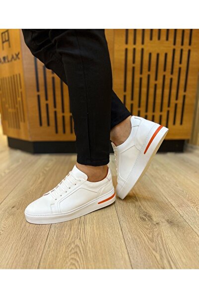 Parlak Günlük Hakiki Deri Sneakers Ayakkabı