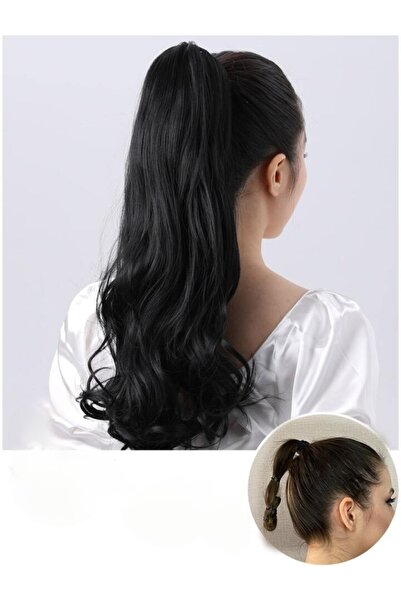 AKOLİFE SİYAH Gerçek Saç Görünümlü Naturel Atkuyruğu Takma Saç Postiş
