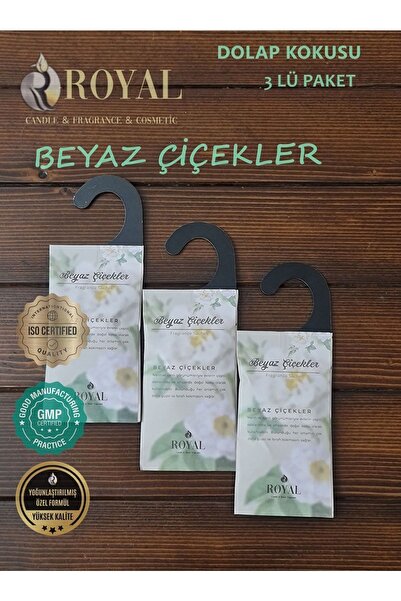 ROYAL MUM 3 Adet Kokulu Kese Beyaz Çiçekler